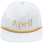 april cap 6 panel golden logo (white)