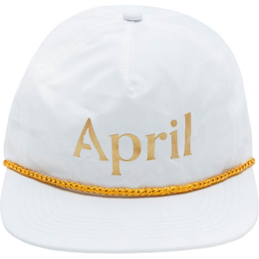 april cap 6 panel golden logo (white)