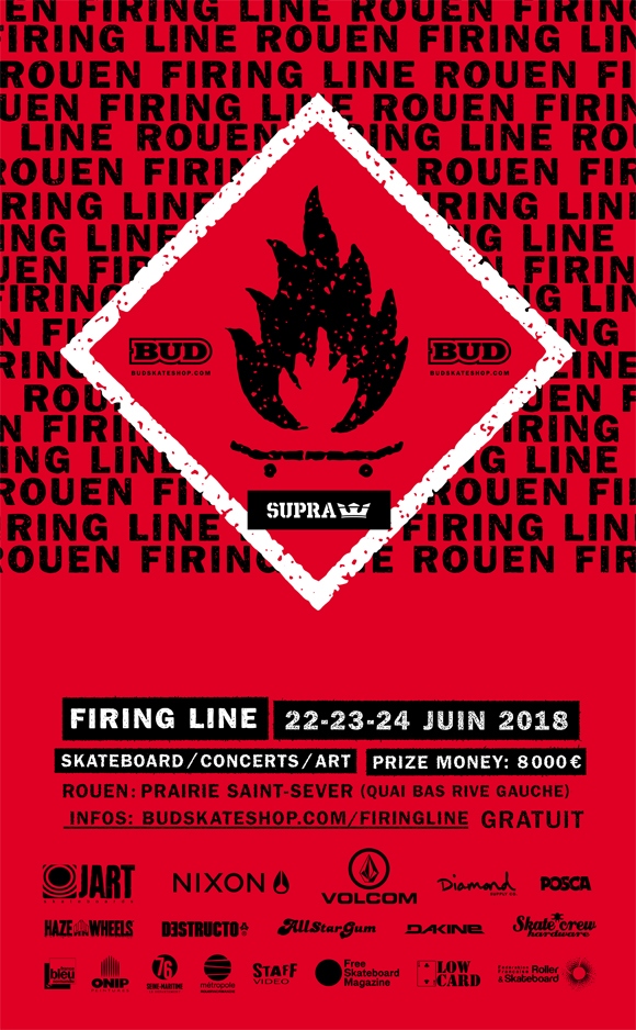 Rouen Firing Line international skateboard contest / concerts / art, 22-23-24 juin 2018