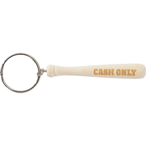 cash only keychain baseball bat