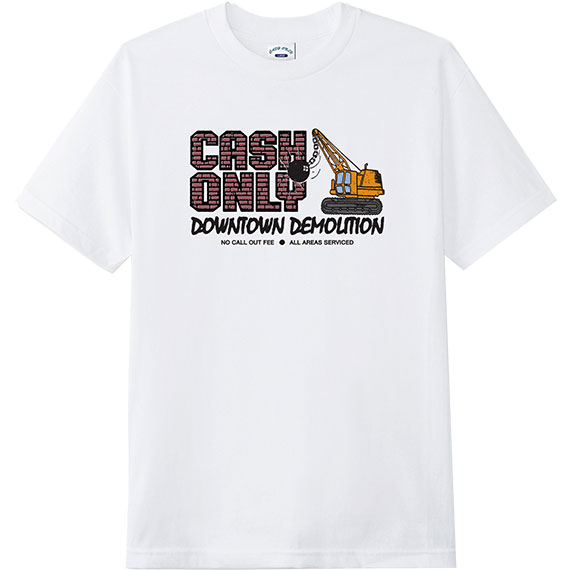 cash only tee shirt demolition (white)