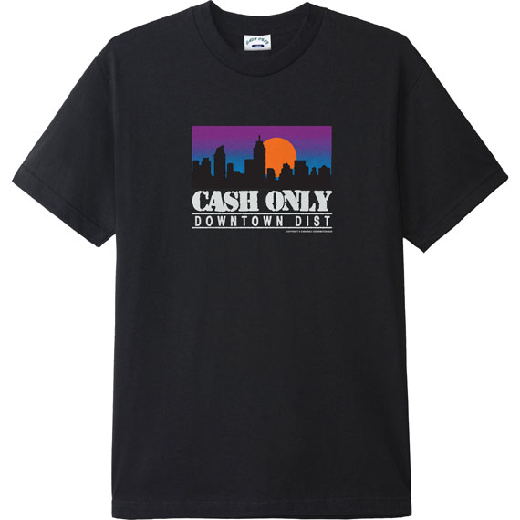 cash only tee shirt skyline (black)