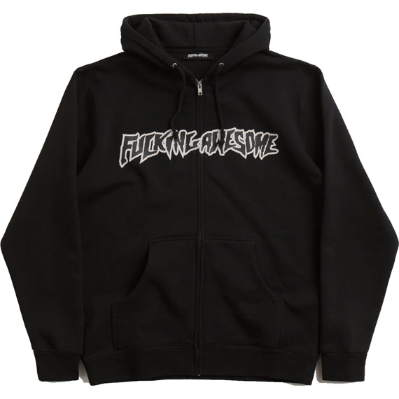 fucking awesome sweatshirt hooded zip stamp logo (black)