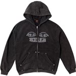 hoddle sweatshirt hooded zip watcher (black wash)