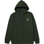 huf sweatshirt hooded zip flower (hunter green)