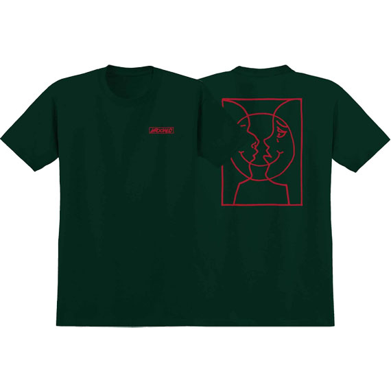 krooked tee shirt moon smile raw (forest green)