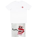 nnsns tee shirt embroidered jumping teeth (white)