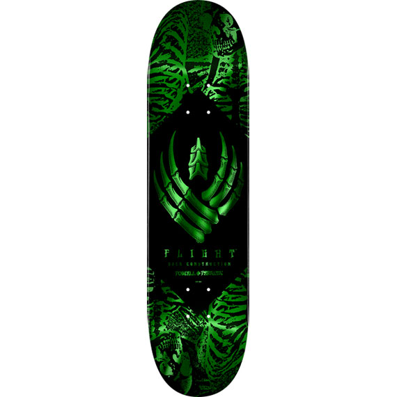 powell peralta board flight skeleton (green foil) 8.5