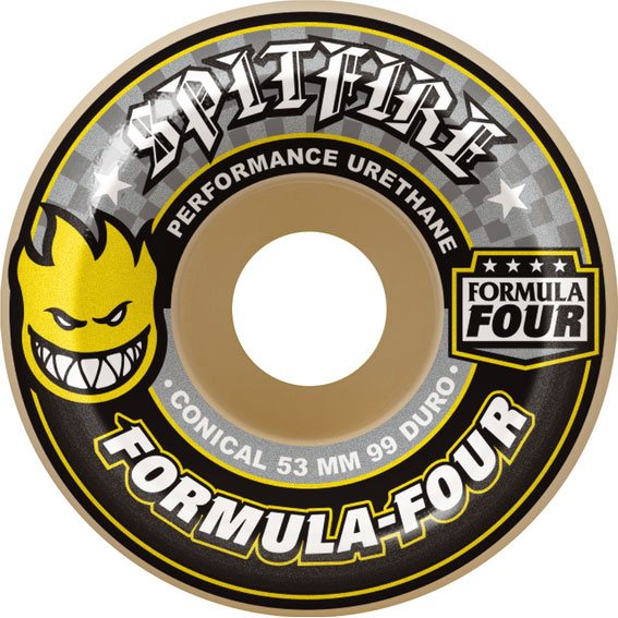 spitfire wheels formula four conical (yellow print) 99a 52mm