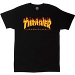 thrasher tee shirt flame logo (black)