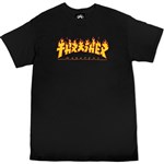 thrasher tee shirt godzilla flame (black)