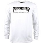 thrasher tee shirt long sleeves skate mag (white)