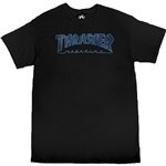 thrasher tee shirt outined (black/black)