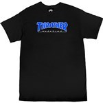 thrasher tee shirt outlined (black/blue)