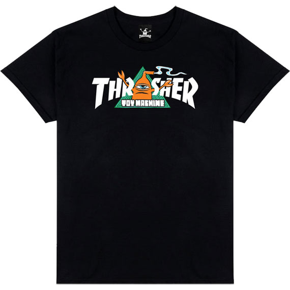 thrasher tee shirt toy machine vortex (black)