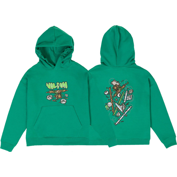 volcom sweatshirt kids hood fa todd bratrud (synergy green)