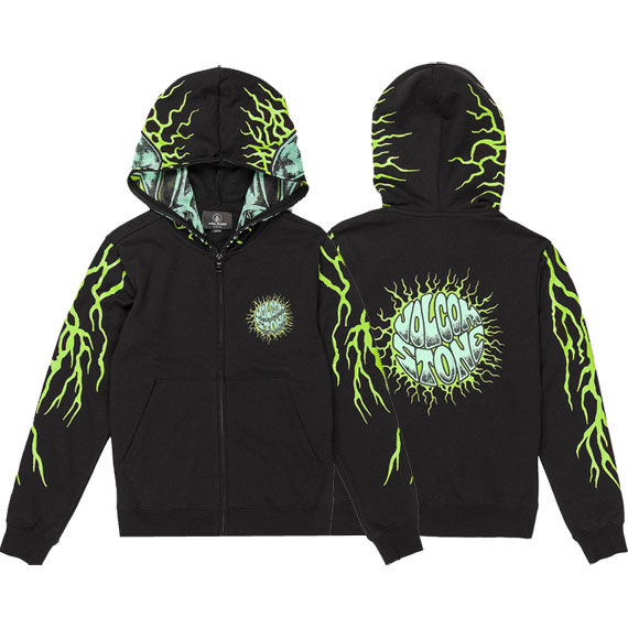 volcom sweatshirt kids hooded zip alien (black)