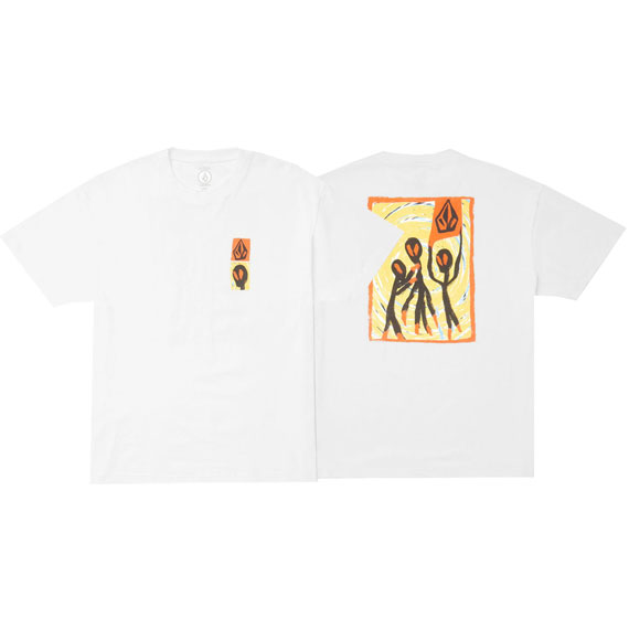 volcom tee shirt lse gonyvaders (white)