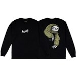 welcome tee shirt long sleeves sloth (black/sage)